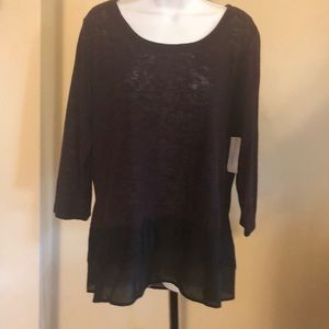 New Spring tunic with black lace accent at bottom